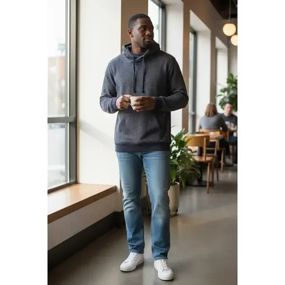 Banana Republic striped navy blue hoodie size M - Picture 1 of 4